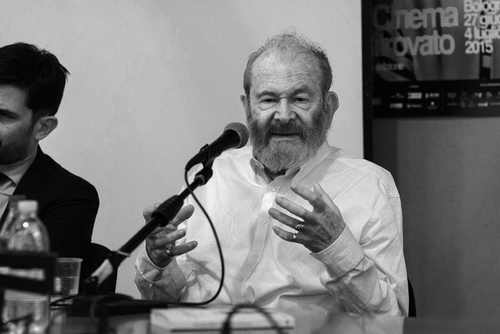Gideon Bachmann bei der Präsentation der italienischen Edition der Bachmann-Gespräche.